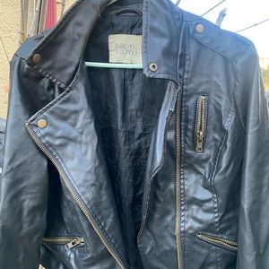 Thread & Supply Women Black Faux Leather Jacket